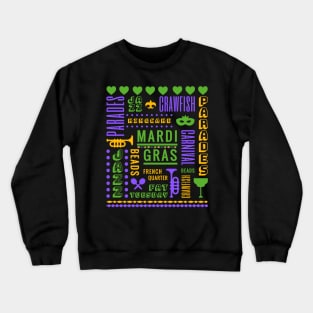 Mardi Gras Masquerade Mask Bead Parade Women Men Kids Crewneck Sweatshirt